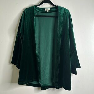 Umgee velvet green cardigan 3/4 sleeves size large